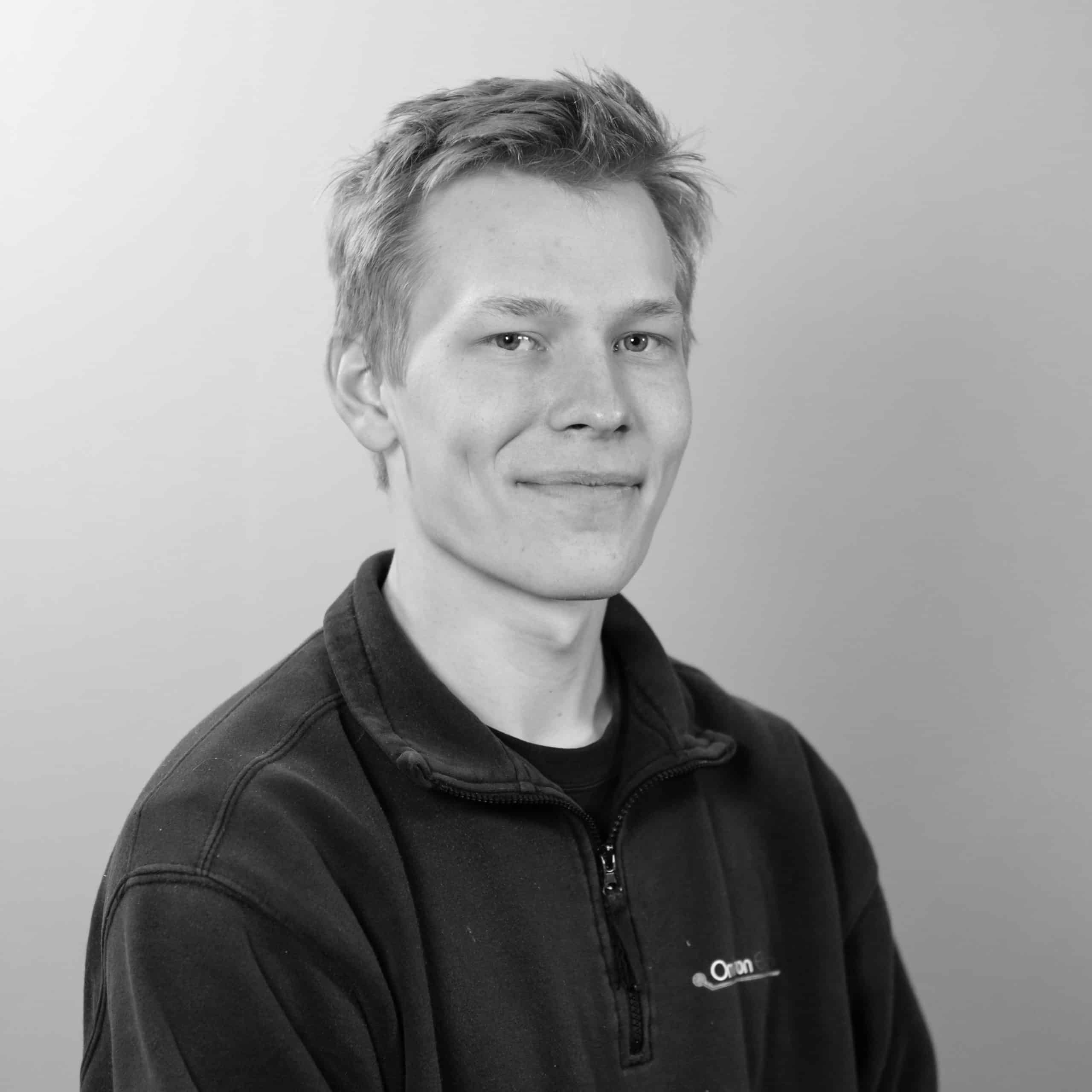 portrett av ansatt svarthvitt